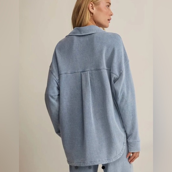 Z SUPPLY ALL DAY COTTON KNIT DENIM BUTTON-UP JACKET SZ.M - Picture 3 of 5